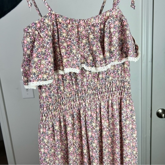 Maurices Maxi Dress womens Small Boho Floral Sleeveless Ruffle Prairie - Picture 4 of 9